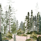 Tranquil Forest Watercolor Mural Wallpaper