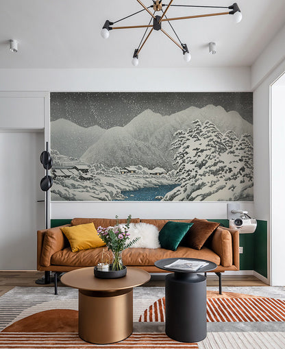 Snowy Mountain Winter Mural Wallpaper