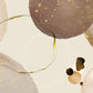 Plain Watercolor Wallpaper Mural with Neutral Circles.