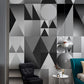 Monochrome Geometric Illusion Mural Wallpaper