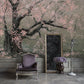 Blossoming Cherry Tree Mural Wallpaper in living room