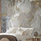 Golden Tide Marble Mural Wallpaper in bedroom