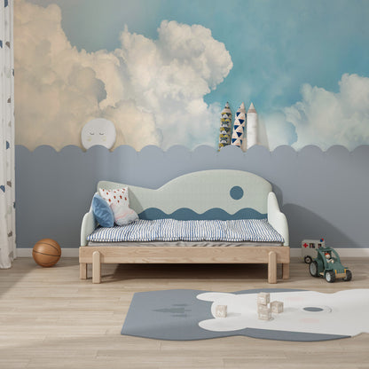Cotton Sky Bloom Mural Wallpaper