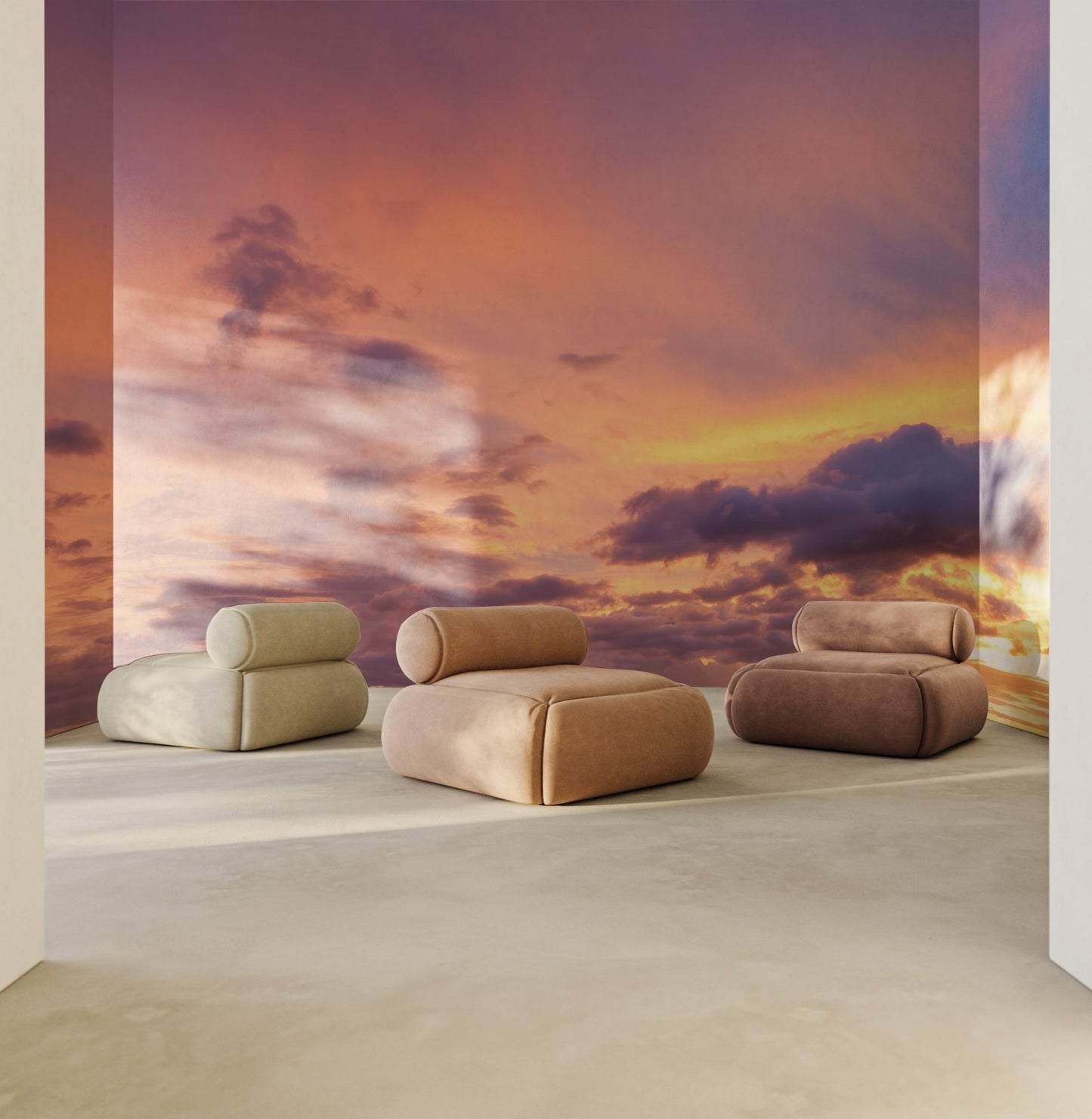 Radiant Sunset Glow Mural Wallpaper