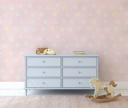 Sunny Daisy Delight Mural Wallpaper in children's room