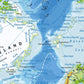 Blue Arctic Map Educational Mural Wallpaper