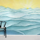 Wall murals featuring a landscape depicting blue rolling dunes and a desert range for home decoration