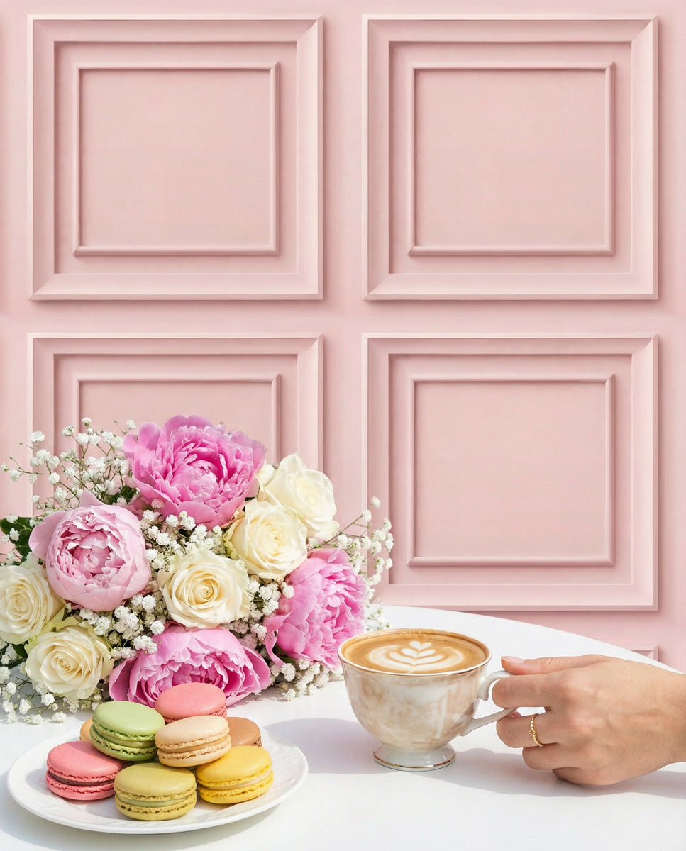 Blush Pink Classic Panel Wallpaper