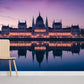 budapest palace in purple background wall mural for room