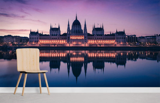 Sunset Royal Palace Reflection Mural Wallpaper