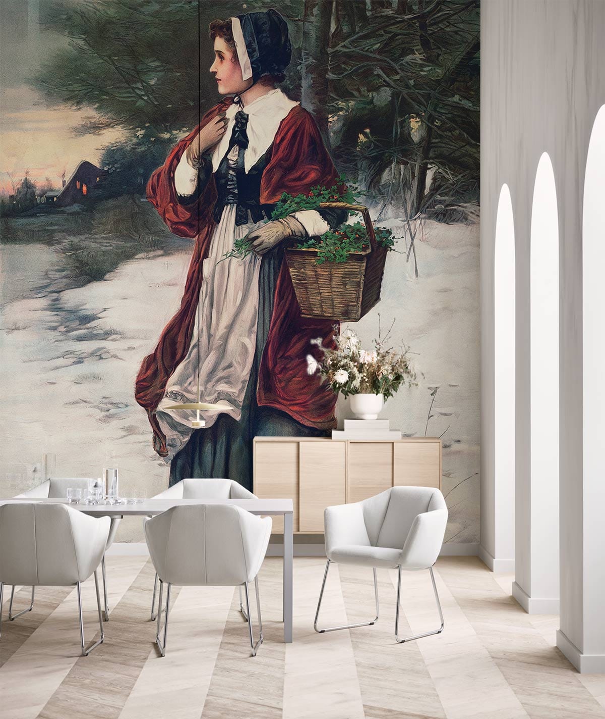 Vintage Victorian Lady Portrait Mural Wallpaper