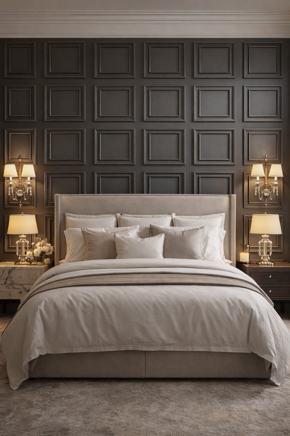 Classic Black Panel Mural Wallpaper – Everwallpaper