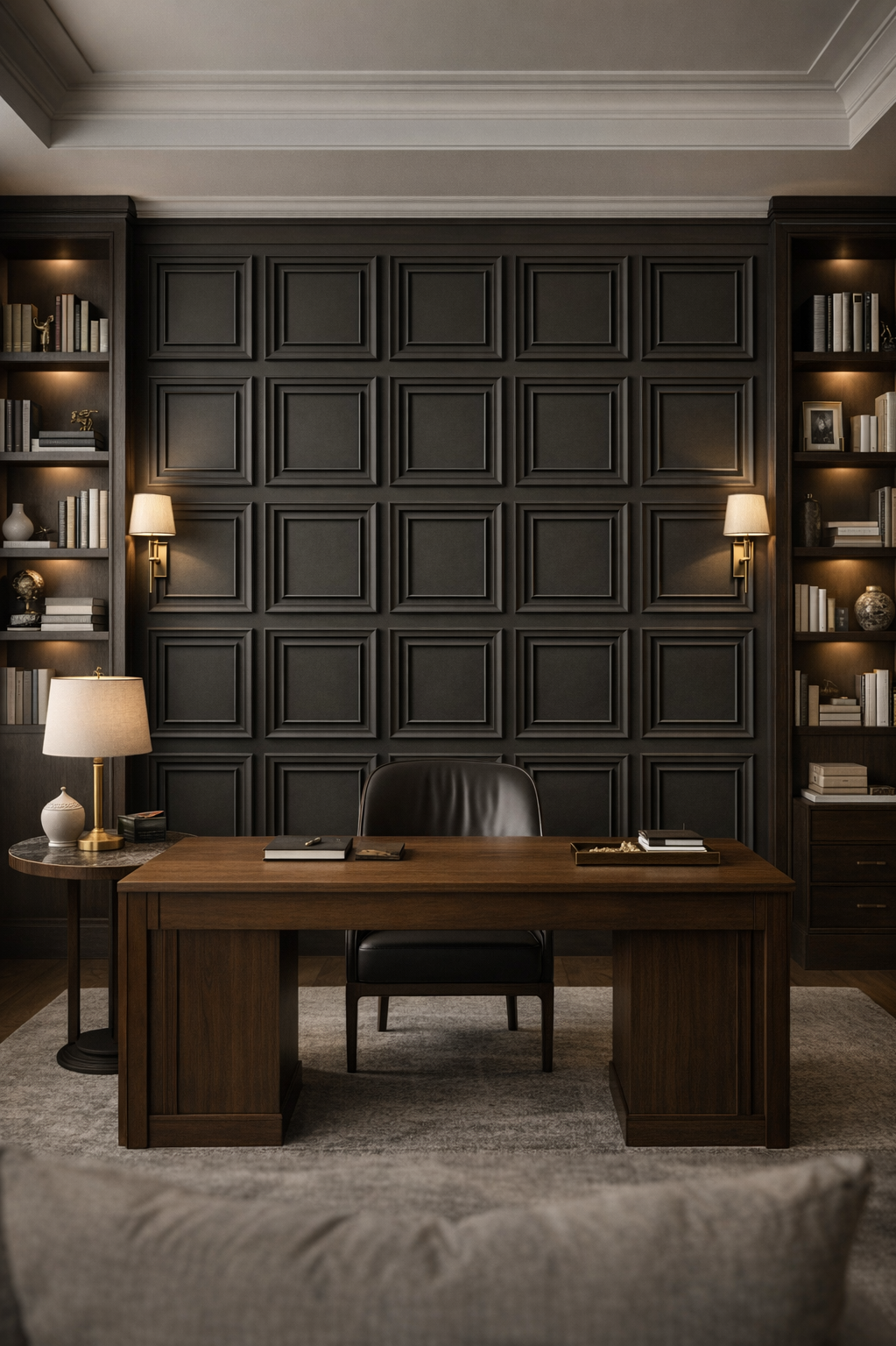Classic Black Panel Mural Wallpaper