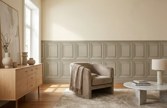 Classic Square Panel Wainscoting Wallpaper