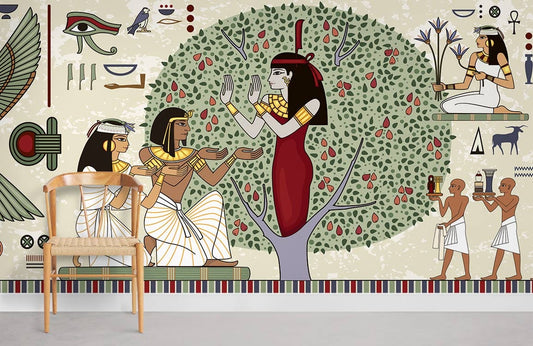 Ancient Egyptian Hieroglyphics Mural Wallpaper