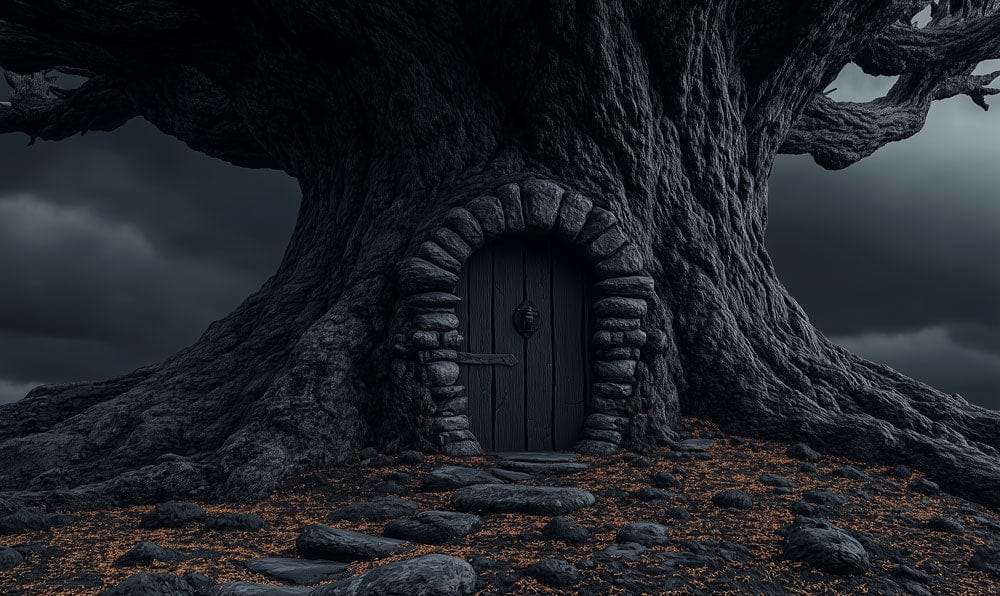 Enchanted Tree Door Mural Wallpaper