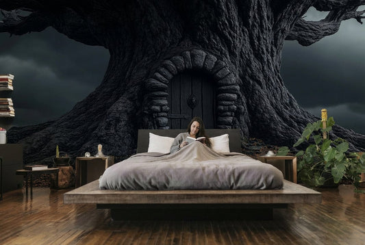 Enchanted Tree Door Mural Wallpaper