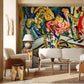 Bold Abstract Floral Art Mural Wallpaper