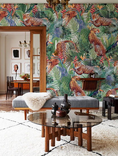cheetahs own different shapes and actions mural living room