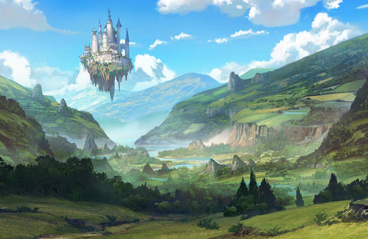 Enchanted Fantasy Castle Landscape Mural Wallpaper