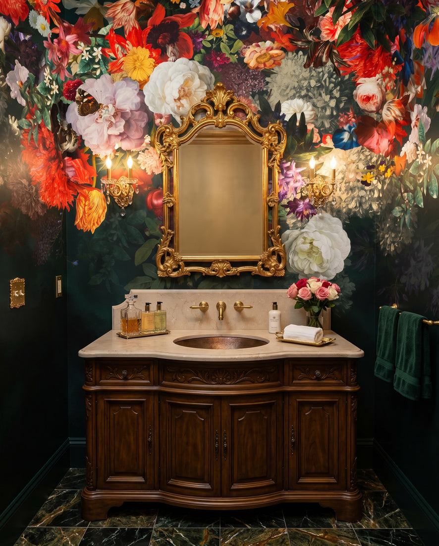 Vivid Flowers in Water Wallpaper Mural