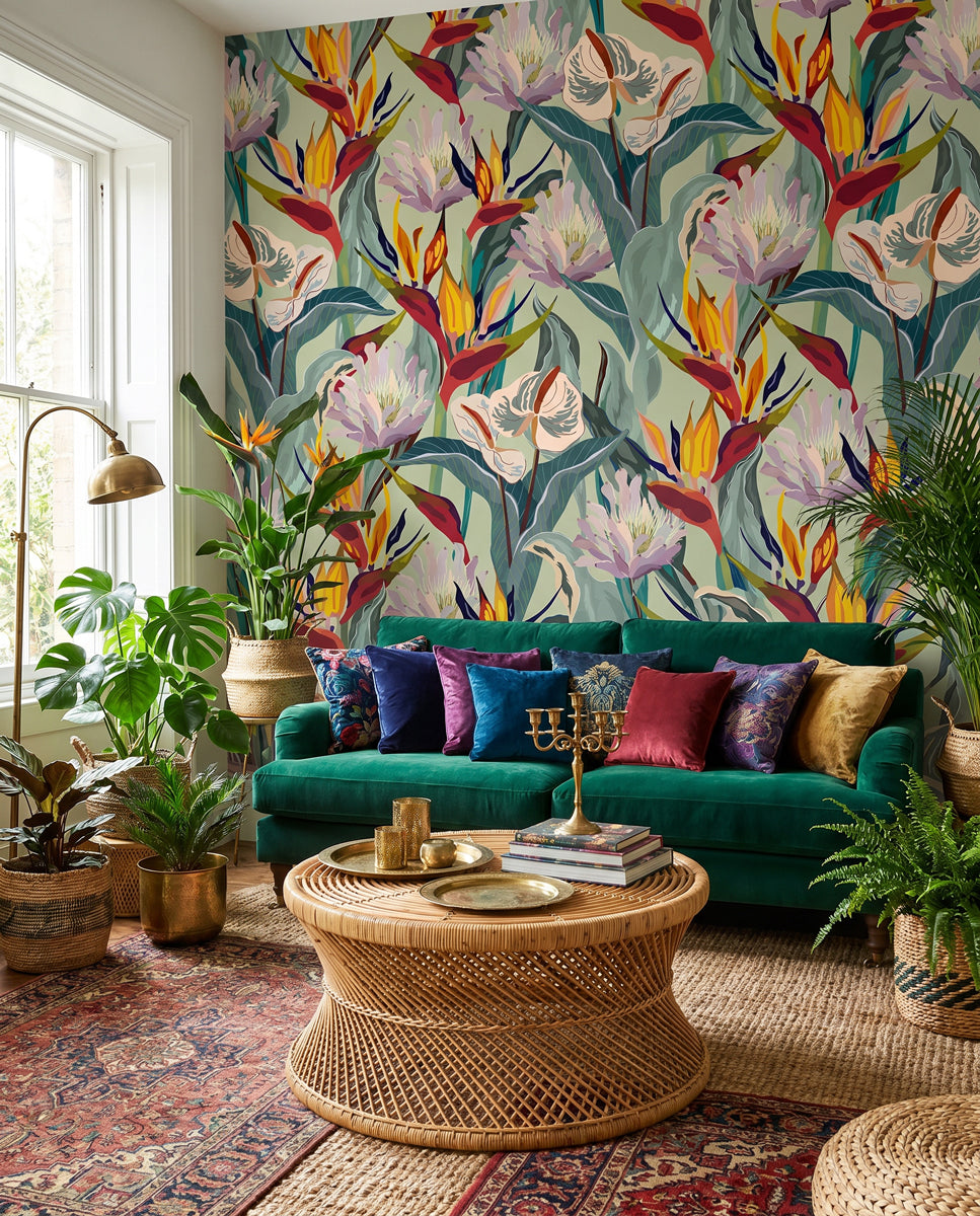 Tropical Paradise Botanical Wallpaper