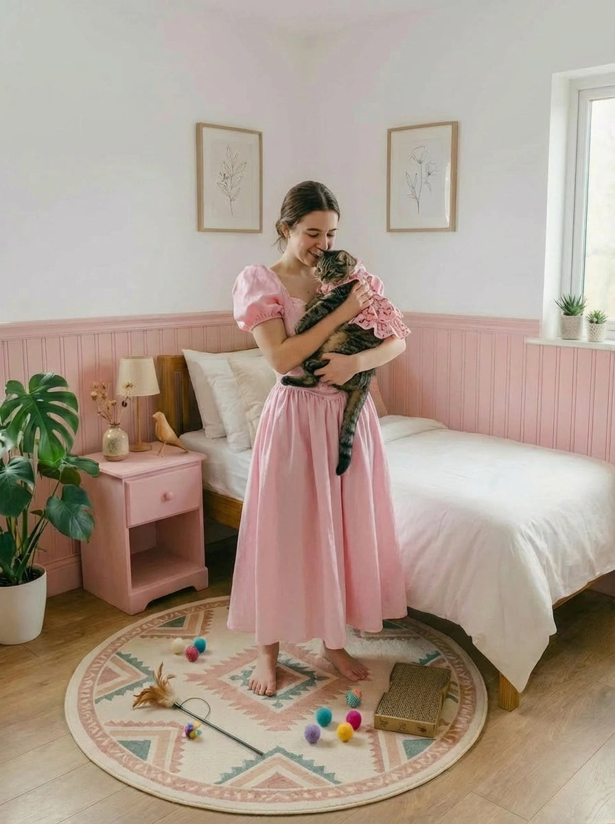 Blush Pink Beadboard Panel Wallpaper