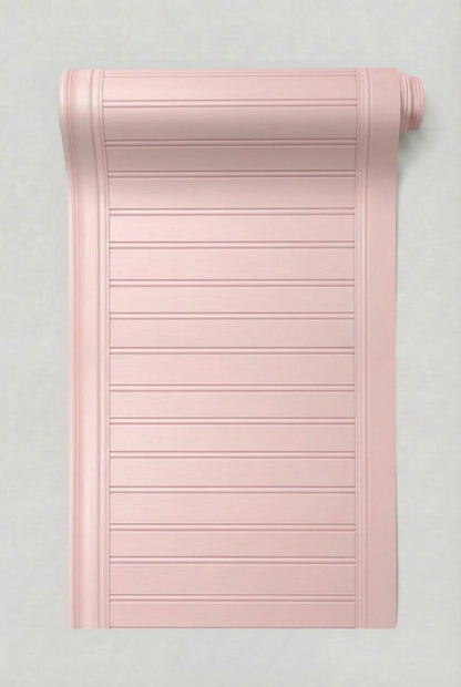 Blush Pink Beadboard Panel Wallpaper