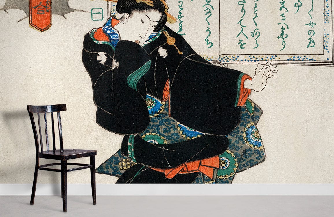 Elegant Vintage Japanese Art Mural Wallpaper