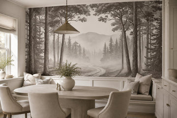 Misty Pine Road Wallpaper Mural