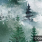 Misty Forest Landscape Watercolor Mural Wallpaper