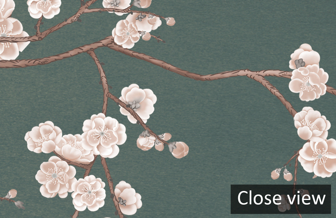 Cherry Blossom Botanical Mural Wallpaper