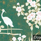 Emerald Green Floral Vintage Wallpaper Mural