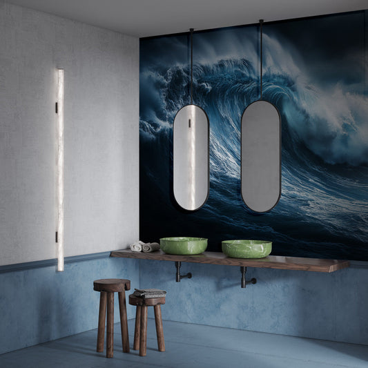 Midnight Ocean Surge Mural Wallpaper