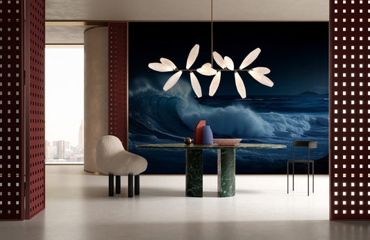 Midnight Ocean Wave Mural Wallpaper