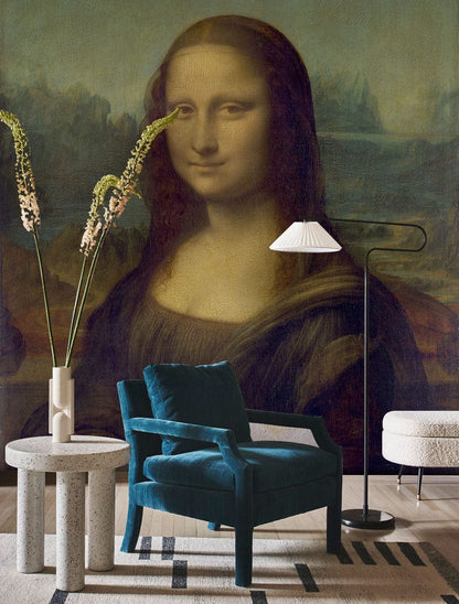 Decorative Wallpaper Mural of the Mona Lisa for the Living Room