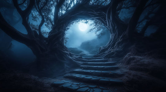Moonlit Enchanted Forest Path Mural Wallpaper