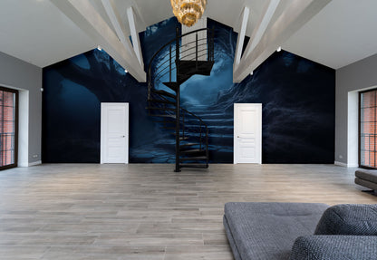 Moonlit Enchanted Forest Path Mural Wallpaper