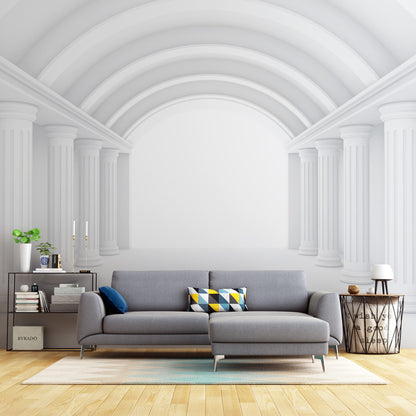 Grand Archway Columns Mural Wallpaper in living room