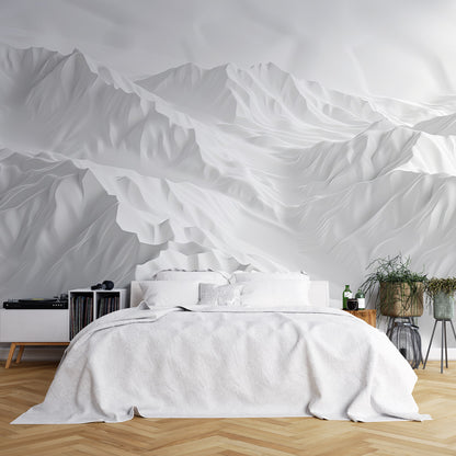 Whispering Mountain Serenity Mural Wallpaper in bedroom
