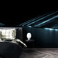 Midnight Futuristic Horizon Mural Wallpaper in bedroom