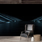 Midnight Futuristic Horizon Mural Wallpaper in living area