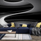 Futuristic Spiral Pathway Mural Wallpaper in living room