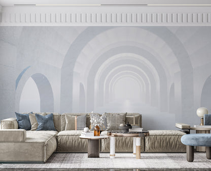 Dreamy Archway Retreat Mural Wallpaper in living room