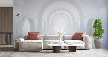Dreamy Archway Retreat Mural Wallpaper in living room