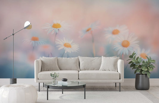 Pastel Daisy Dream Mural Wallpaper