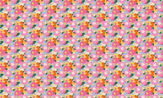 Playful Garden Bloom Pattern Wallpaper