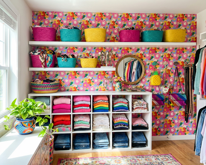 Playful Garden Bloom Pattern Wallpaper