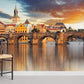 Sunset Cityscape Bridge Wall Mural