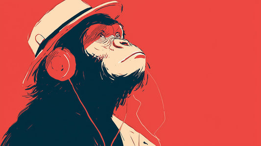 Retro Beat Chimp Mural Wallpaper